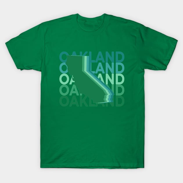 Oakland California Green Repeat T-Shirt by easytees